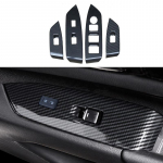 4pc Carbon Fiber Color Automobile Door Window Control Panel Cover Trim for Mazda CX-5 CX5 2017- n Version