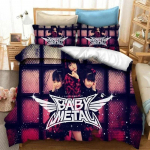 Babymetal Rock Band Voodipesu Komplekt Tr&uuml;kitud Voodikomplekt Padjap&uuml;&uuml;ri ja Tekikattega Pehme Kuninganna Kuninga Suuruses Voodipesu Kodu EU Single(135*200cm)3pcs