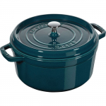 Cocotte - STAUB - Cocotte Ronde en Fonte Blue La Mer - 28 cm - 6,7 l - &Eacute;mail Majolique