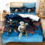 Avatar The Last Airbender Voodipesu komplekt Vooditarvete komplekt Laste Anime Tekikate Voodikatte komplekt Voodipesu &Uuml;he-, Kahe-, King-suuruses (135x200cm) gray