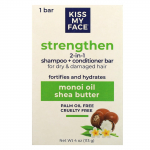 Kiss My Face, Tugevdav 2-&uuml;hes &scaron;ampoon + palsamibaar kuivadele ja kahjustatud juustele, Monoi&otilde;li ja sheav&otilde;i, 1 baar, 4 untsi (113 g)