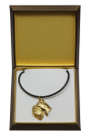 Schnauzer - Dog necklace in gift box, gold-plated pendant for dog fan, striking jewellery by Art-Dog brown