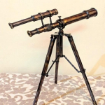 Teleskoop, Kahe toruga teleskoop, Kodu dekoratsioon, Vaateaken, Mereteemaline dekoor, Messingist dekoor,