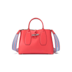 Longchamp Le Roseau Box Series Nahast T&otilde;mblukuga K&auml;ekott Keskmine Naiste T&otilde;mblukuga K&auml;ekotid Punane 10058HCN545 Basic Set (Bag+Dust Bag)