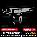For Volkswagen T-ROC 2025 Car Interior Protection Anti-Scratch TPU Film trument Center Control Navigation Accessories Left rudder