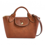 Longchamp Epure Brand Logo Gold Hardware nahast kott, &otilde;lakott, &otilde;lakott, mini naistele, pruun 10319HYZ035 Basic Set (Bag+Dust Bag)
