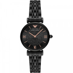Emporio Armani Gianni T-Bar Must Roostevabast Terasest Naiste Kvartsikell AR11245 must