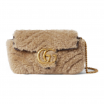 Gucci Marmont Double G logoga kett-&otilde;larihm V-kujuline mini-meriinovillast crossbody kott Naiste kotid Helepruun 476433-AADRV-2341 Gift Set(Basic Set+Box+Shopping Bag)