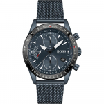 BOSS Pilot Edition Sinine Sinine Kaetud Milaneesist K&auml;ev&otilde;ru Meeste Kvartsikell 1513887 sinine