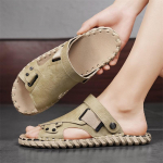 Mood meeste sandaalid ehtsast nahast suvised rannasussid Meeste libisemiskindlad pehmed mugavad v&auml;lisjalatsid Kvaliteetsed meeste sandaalid 39