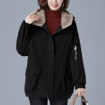 Parker Clothing Naiste naiste talvine puuvillase polsterdatud jope Puuvillase polsterdatud jope s&uuml;gis- ja talvepolsterdatud jope, paksendatud pluss sametjakk 2XL