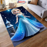 K&uuml;lmutatud Elsa Anna Printsess 3D HD Vaip Laste Magamistuba Elutuba Libisemiskindel P&otilde;randamatt Diivanimatt Dekoratsioon 40x60cm (16x24in)