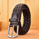 K&auml;sitsi kootud nahast v&ouml;&ouml; - meeste ehtne t&auml;isteraga veisenahast vabaaja retro t&auml;hikpandlaga v&ouml;&ouml; 120cm black
