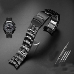 Casio EF-550 jaoks Roostevabast terasest k&auml;ev&otilde;ru 22mm H&otilde;bedane rihm Libliklukk K&auml;ev&otilde;ru Metallist rihm Meeste kellaahel 22mm must