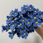 5/10tk Sinised S&otilde;brak&auml;pad Keraamilised Lilled K&auml;sitsi Valmistatud Pleekimiskindel Kaunistus Sise-/V&auml;lisruumi Kodu Kaunistamiseks S&otilde;brap&auml;eva Kingitus blue