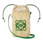 Loewe logo n&ouml;&ouml;rsulgemisega Ilaka palmirohust nahast &otilde;lakott Naiste &otilde;lakott Troopiliselt roheline Valge C756G35X06-4638 Basic Set (Bag+Dust Bag)