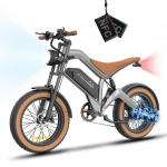 DYU M20 elektriline jalgratas: 1000W mootor, 48V 18,2Ah aku, 20x4,0 rasvarehviga linnamaastur E-jalgratas Shimano 7-k&auml;igulisega pruun