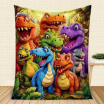 3D dinosaurusetr&uuml;kiga tekk l&otilde;bus soe mugav sobib diivanvooditele ja telkimiseks masinpestav 100X150CM