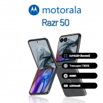 Motorola Moto Razr 50 nutitelefon toetab Nano-SIM+eSIM, T&auml;iesti uus 256GB must