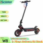 iScooter W8 40KM/H Elektriroller 9,3'' Rehv 750W Mootor 48V/14AH Aku 45km Maksimaalne S&otilde;iduulatus APP Juhtimine Elektri T&otilde;ukeratas W8 40KM/H must