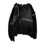Meeste &uuml;mmarguse kaelusega lahtine top Vabaaja spordikampsun Retro kampsun Suur suurus Pikkade varrukatega pullover Kootud kampsun 2XL black