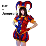 H&auml;mmastav Digitaalne Tsirkus Pomni T&auml;iskost&uuml;&uuml;m Siidkangast Cosplay &Uuml;ritusteks XS blue