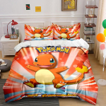 Koomiksi tegelase Charmander disain. Voodipesukomplektid Tekikotikomplektid Tekikotid Padjap&uuml;&uuml;rid(1* Tekikott 2* Padjap&uuml;&uuml;ri (ilma t&auml;idiseta)) 135x200cm white