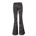 Naiste k&otilde;rge v&ouml;&ouml;kohaga laienevad teksap&uuml;ksid, kitsad, k&otilde;rge elastsusega, kamuflaaž, cargo, vintage denim p&uuml;ksid S