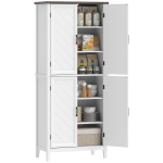 K&otilde;rge k&ouml;&ouml;gikapp 6 tasandiga, k&ouml;&ouml;gikapp, 4 kalasabamustriga ust ja 4 reguleeritavat riiulit, 76x40x178,5cm, valge 76 x 40 x 178.5 cm