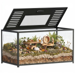 Suur hamstrite puur, n&auml;rimiskindel metallist rotipuur avatava &uuml;laosaga S&uuml;&uuml;ria k&auml;&auml;bushamstri, merisea jaoks, 100 x 50 x 52,5 cm 100 x 50 x 52.5 cm must