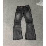 Meeste Madala V&ouml;&ouml;koht Pesta Denim Laienevad Teksap&uuml;ksid Kitsa L&otilde;ikega Streetwear Vabaaja P&uuml;ksid XL must