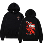 Jaapani Anime Inuyasha Graafiline Huppar Unisex Manga Vabaaja Kapuutsiga Dressipluus Meeste Naiste Mood &Uuml;legabariidiline Pikkade Varrukatega Hupparid S black