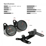 12V Motociclo 13000 RPM Tahhimetro km/h kontachilometri indikaator must