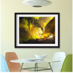 5D &uuml;mmargune teemanttikandid, maastikupapp, maastik, &uuml;mmargune teemant, l&otilde;petamata kristallristpiste 20X30CM