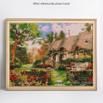 Ristpistes maastik Rhinestone teemantmaali maja t&auml;is &uuml;mmargune teemanttikandid 20X30CM