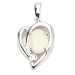 Les Tr&eacute;sors De Lily [F6078] - K&auml;sit&ouml;&ouml;na valmistatud h&otilde;bedast ripats  Goddess Opal  H&otilde;bevalge (roodiumiga kaetud) - 15x11 mm valge