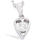 Les Tr&eacute;sors De Lily [F6298] - Pendentif Argent 'Coeur C&acirc;lin' blanc argent&eacute; (rhodi&eacute;) - 10x7 mm valge