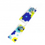 NOA [I4917] - Boucles Cr&eacute;ateur 'Liberty' bleu jaune sinine