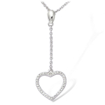 Les Tr&eacute;sors De Lily [L1283] - h&otilde;bedane kaelakee  Love  h&otilde;bevalge (roodiumiga kaetud) - 13x13 mm valge