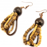 Les Tr&eacute;sors De Lily [L5219] - Boucles Cr&eacute;ateur 'Kilimanjaro' marron bois beige pruun