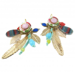 Les Tr&eacute;sors De Lily [P8399] - kirjud kullast  Lilipoupettes  disaink&otilde;rvar&otilde;ngad - 75x30 mm mitmev&auml;rviline