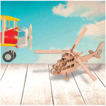 Les Tr&eacute;sors De Lily [Q9219] - Figurine carton 3D 'Helicopt&egrave;re' - planches 16. 5x17. 5 cm pruun