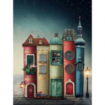5D isetehtud Daimondi maal Ristpistes Magic House 3D teemanttikandid 20X30CM