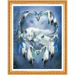 Wolf Totem K&auml;sitsi valmistatud teemanttikandid Hundiloomad Crystal DIY Teemantmaaling DIY loomingulised kingitused 20X30CM