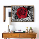 Huacani Daimondi maal Valged-punased roosid 3D Teemantmaal Ringestones Teemantmaal Tikand 30x40