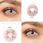 22MM Sclera l&auml;&auml;tsed Crazy Halloweeni kontaktl&auml;&auml;tsed 3 tooniga Zombie Eyes Kontaktid Cosplay Scary Eye Lens jaoks 22mm beige