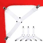 Voodilina hoidja nurgarihmad Madratsi katteklambrid linade paigal hoidmiseks, voodipesu jaoks sobivad reguleeritavad voodirihmad valge