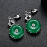 WWJ Simple Round Drop K&otilde;rvar&otilde;ngad Inlay Zirkooniumoksiid ehted Kingitused smaragdroheline