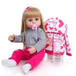 55 cm Bebe Doll Reborn Toddler Girl Roosa Printsess V&auml;ga pehme kogu kehaga silikoonist ilus nukk P&auml;ris puutetundlik m&auml;nguasja kingitus 55 cm