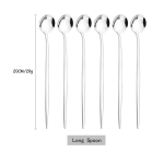 6 tk / komplekt V&auml;rviline pika varrega lusikas s&ouml;&ouml;gin&otilde;ud mahl, kohvi segamine lauan&otilde;ud j&auml;&auml;tiselusikas s&ouml;&ouml;giriistade komplekt k&ouml;&ouml;giriistad h&otilde;be